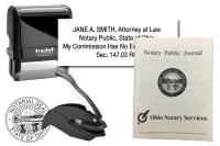 The best attorney notary stamp bundle for the state of Ohio! Our stamp bundle includes: Ohio Attorney Notary Stamp, Self-Inking (Printer 30), Embosser and Journal. Compliant with 2019 Notary laws, Secretary of Sate compliant, fast shipping