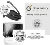 The best attorney notary stamp bundle for the state of Ohio! Our stamp bundle includes: State of OH Attorney/Notary Stamp & Seal Combo, Self-Inking (Printer 50), Embosser and Notary Journal. Compliant with 2019 Notary laws, Secretary of Sate compliant...