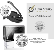 The best notary stamp bundle for the state of Ohio! Our stamp bundle includes: Official State of OH Notary Stamp & Seal Combo, Self-Inking (Printer 50), Embosser and Notary Journal, Compliant with 2019 Notary laws, Secretary of Sate compliant, fast shi...