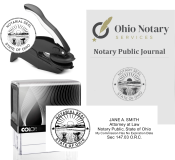 The best attorney notary stamp bundle for the state of Ohio! Our stamp bundle includes: State of OH Attorney/Notary Stamp & Seal Combo, Self-Inking (Printer 50), Embosser and Notary Journal. Compliant with 2019 Notary laws, Secretary of Sate compliant...